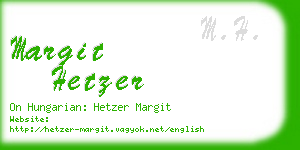 margit hetzer business card